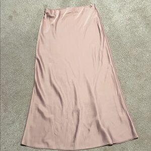 Wayf Light Pink Satin Maxi Skirt